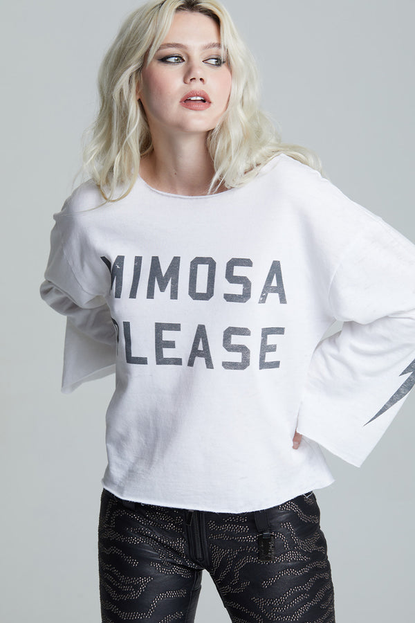 Recycled Karma Mimosa Please White Bell Sleeve Top