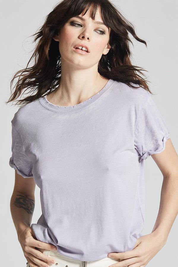 Recycled Karma Powder Blue Distressed Tee