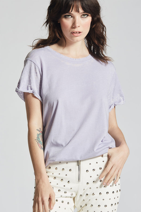 Recycled Karma Powder Blue Distressed Tee