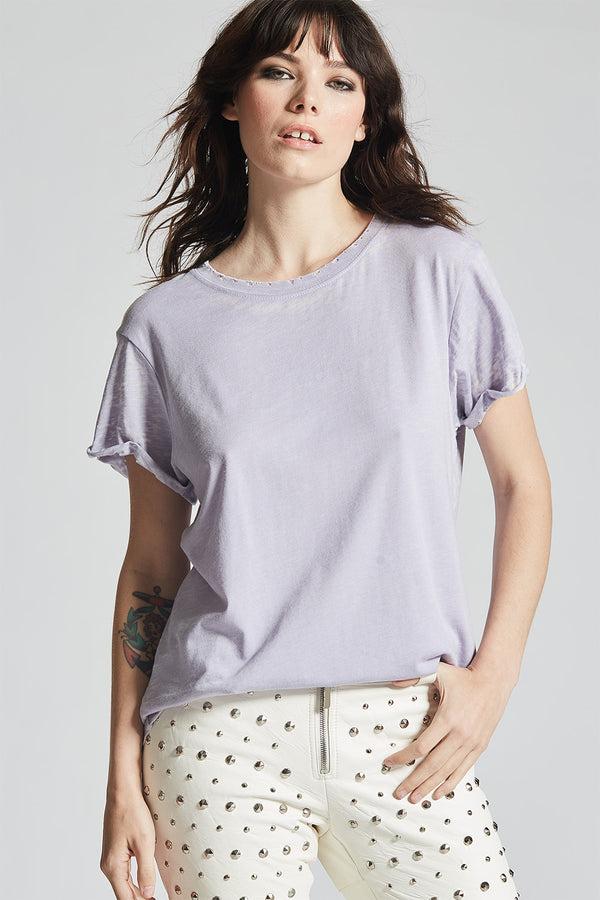 recycled karma Powder Blue Distressed Tee