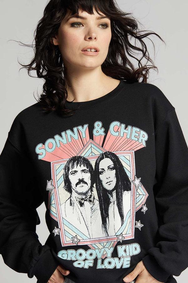 Recycled Karma Sonny & Cher Groovy Fitted Sweatshirt