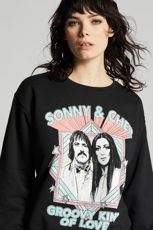 Recycled Karma Sonny & Cher Groovy Fitted Sweatshirt