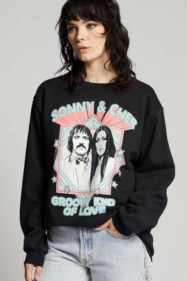 Recycled Karma Sonny & Cher Groovy Fitted Sweatshirt