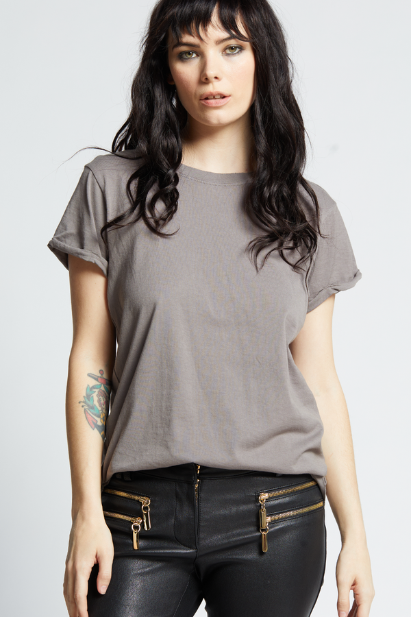 recycled karma Steel Gray Fitted Tee