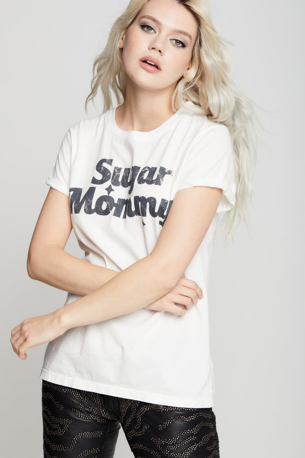 Recycled Karma Sugar Mommy Fitted White Tee