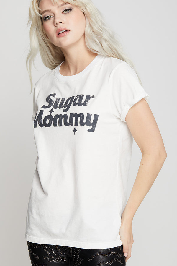 Recycled Karma Sugar Mommy Fitted White Tee