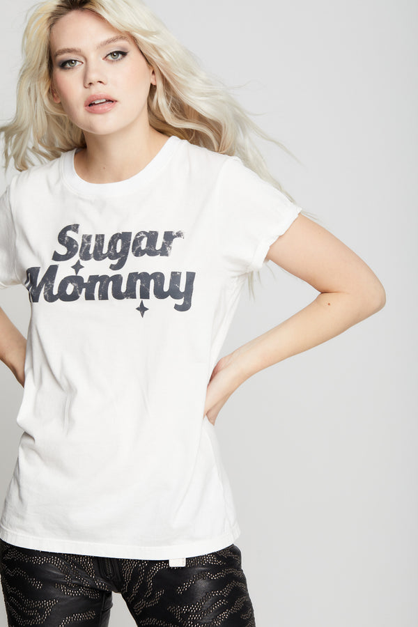 recycled karma Sugar Mommy Fitted White Tee