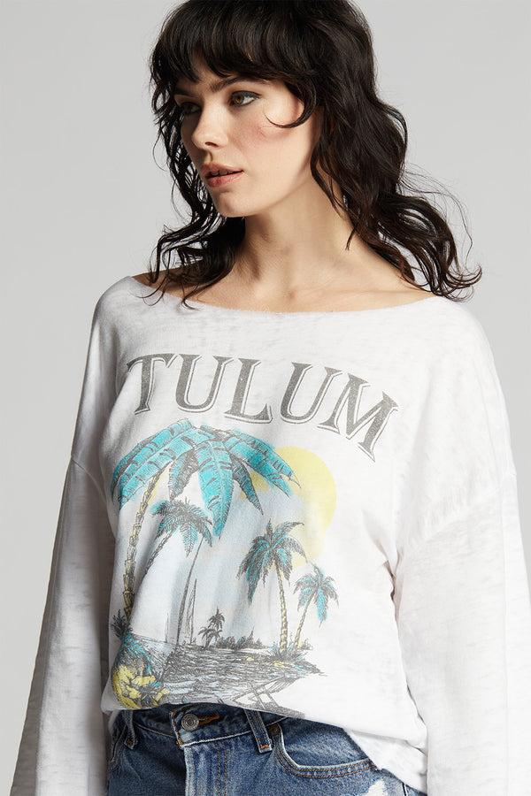 Recycled Karma Take Me To Tulum Fleece Bell Sleeve