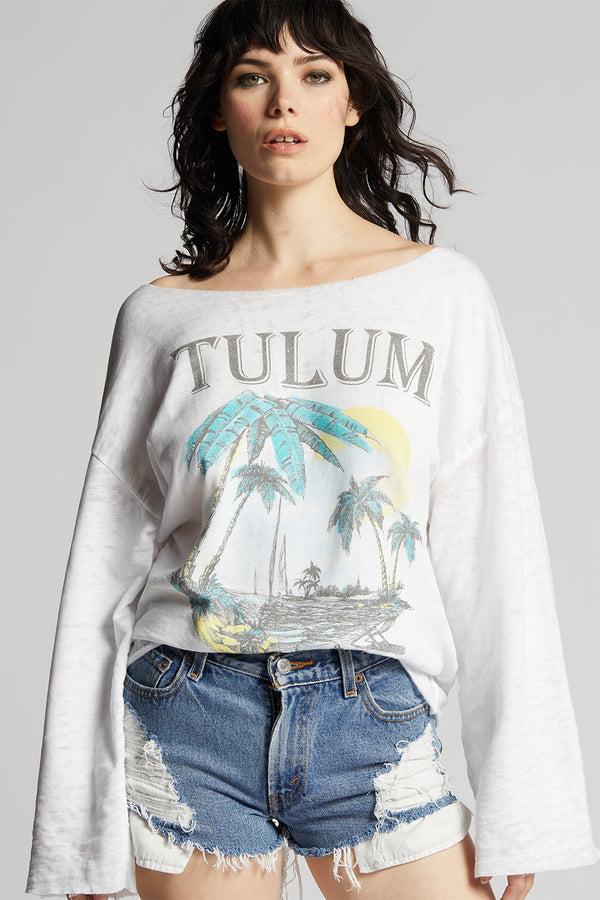 Recycled Karma Take Me To Tulum Fleece Bell Sleeve