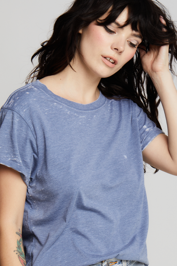 Recycled Karma Vintage Blue Distressed Tee