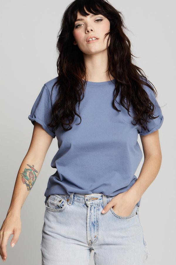 recycled karma Vintage Blue Fitted Tee