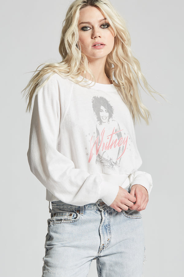 Recycled Karma Whitney Houston Cropped Sweatshirt