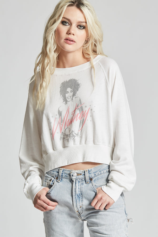 recycled karma Whitney Houston Cropped Sweatshirt