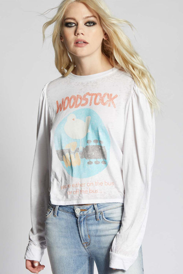 Recycled Karma Woodstock Emblem Puff Sleeve