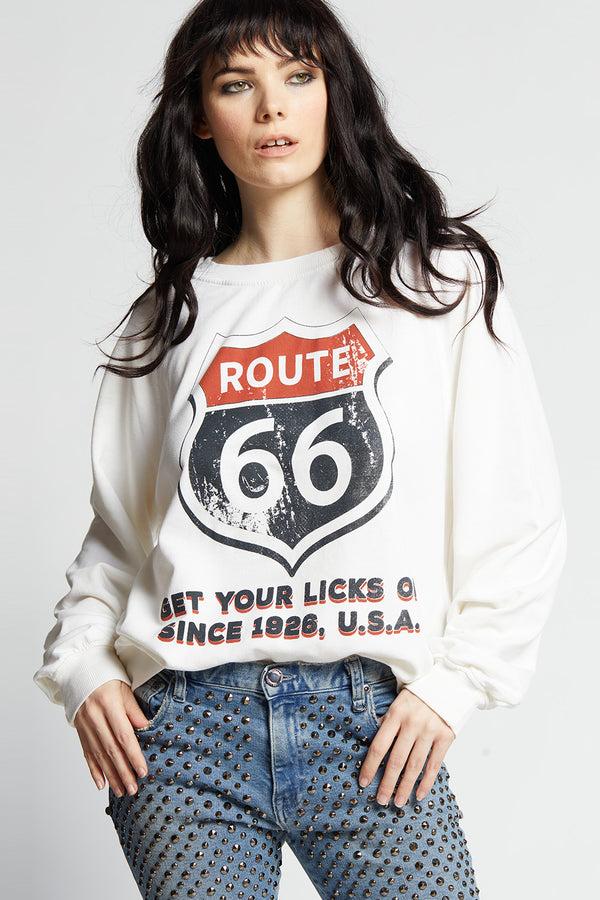 Recycled Karma Route 66 Oversized Vintage Sweatshirt