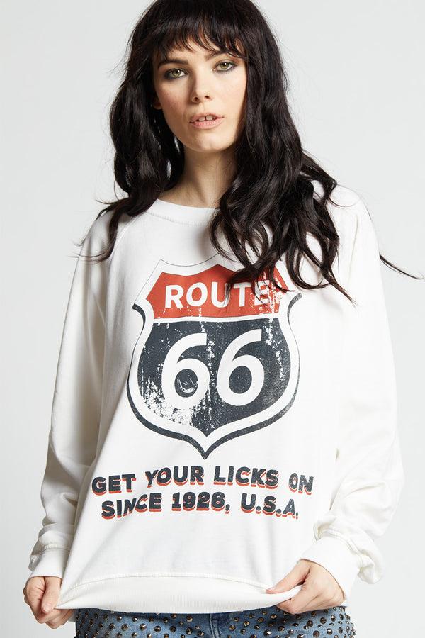 Recycled Karma Route 66 Oversized Vintage Sweatshirt