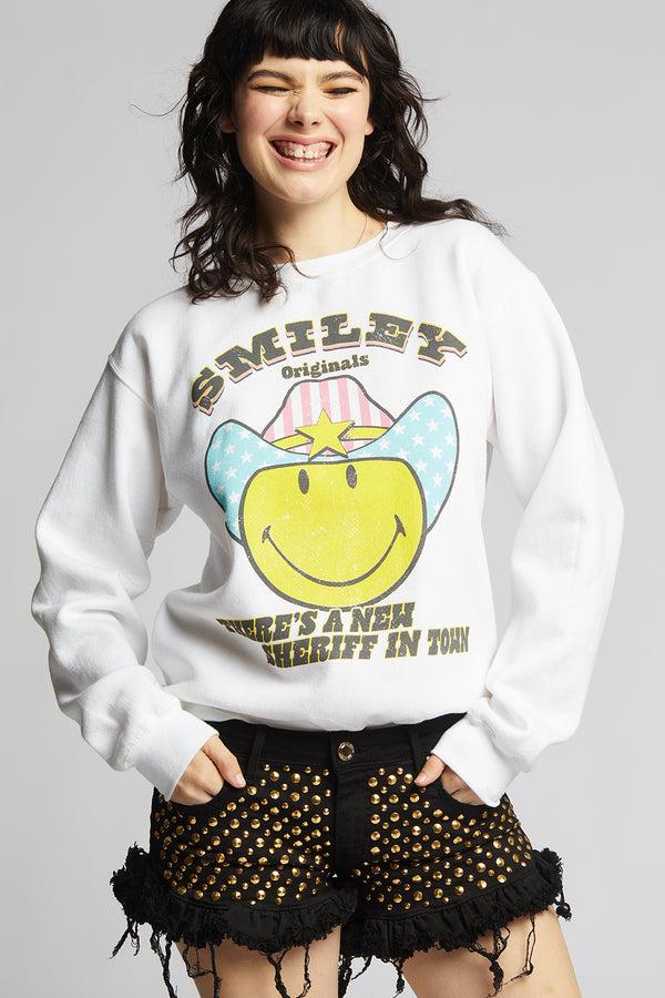 Recycled Karma Smiley New Sheriff In Town Sweatshirt