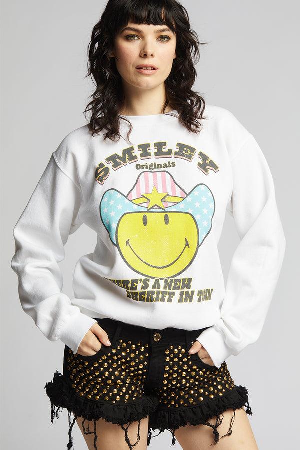 recycled karma Smiley New Sheriff In Town Sweatshirt