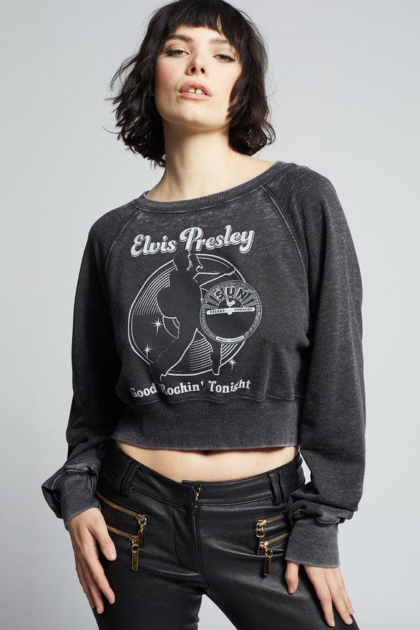 Recycled Karma Sun Records X Elvis Presley Crop Sweatshirt