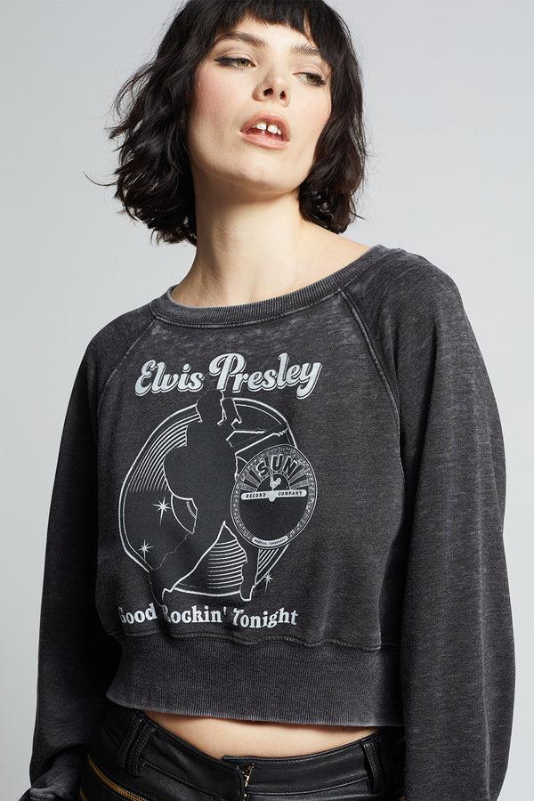 Recycled Karma Sun Records X Elvis Presley Crop Sweatshirt