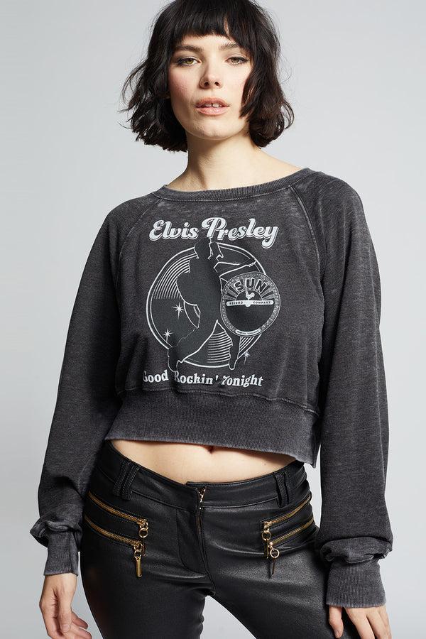 recycled karma Sun Records X Elvis Presley Crop Sweatshirt