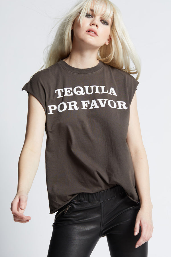 recycled karma Tequila Por Favor Cut-Off Sleeve Tee
