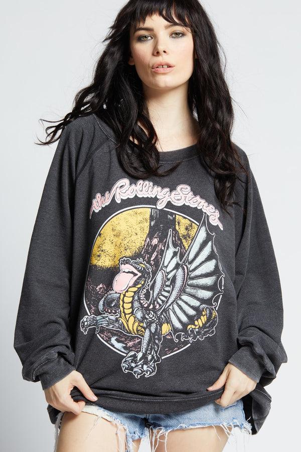 Recycled Karma The Rolling Stones Dragon Oversized Vintage Concert Sweatshirt