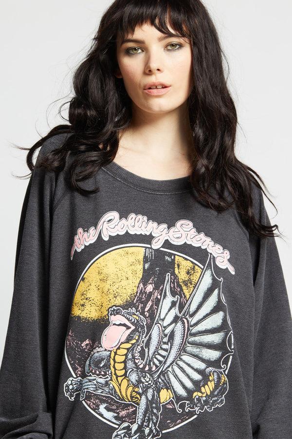 Recycled Karma The Rolling Stones Dragon Oversized Vintage Concert Sweatshirt