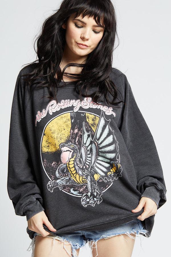 Recycled Karma The Rolling Stones Dragon Oversized Vintage Concert Sweatshirt