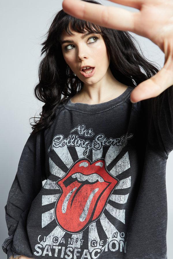 Recycled Karma The Rolling Stones I Can't Get No Satisfaction Oversized Sweatshirt