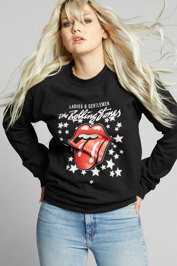 recycled karma The Rolling Stones Stars Fitted Sweatshirt