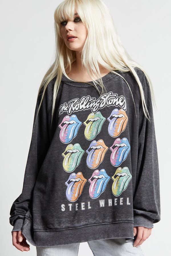 Recycled Karma The Rolling Stones Steel Wheels Tour Oversized Sweatshirt