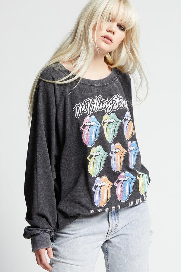 recycled karma The Rolling Stones Steel Wheels Tour Oversized Sweatshirt