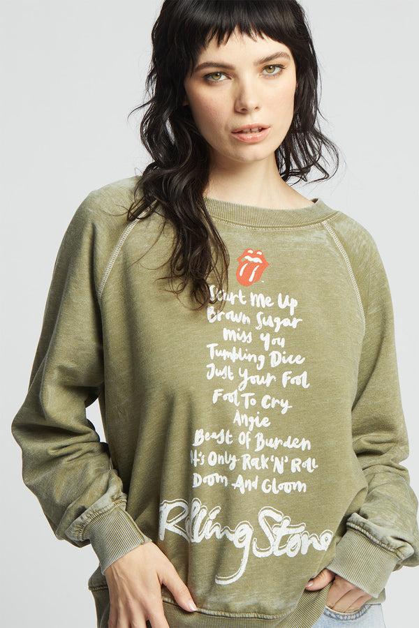 Recycled Karma The Rolling Stones Top Hits Oversized Vintage Sweatshirt