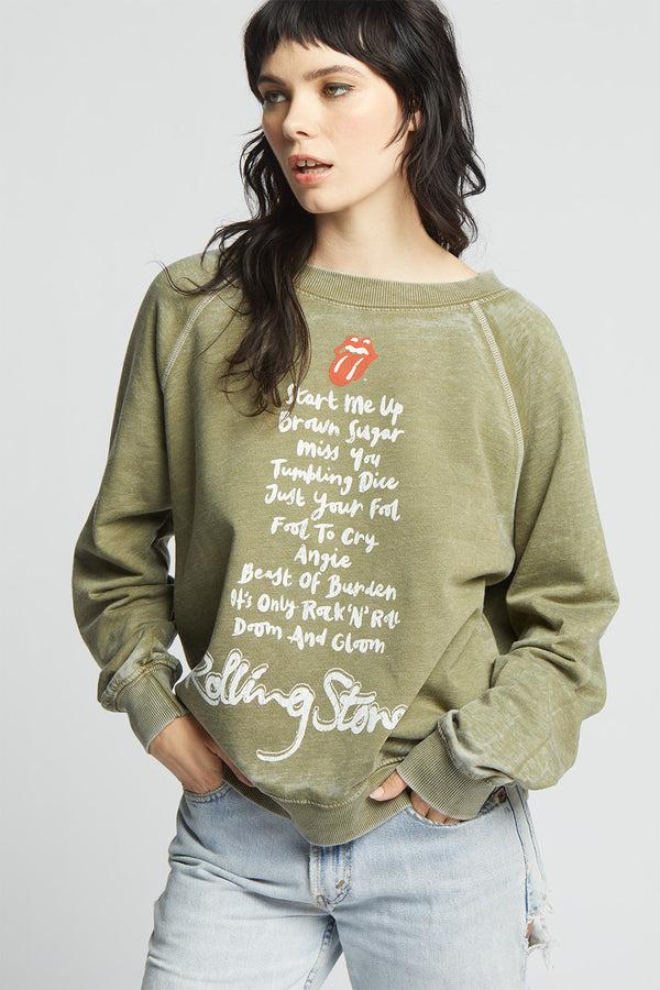 Recycled Karma The Rolling Stones Top Hits Oversized Vintage Sweatshirt