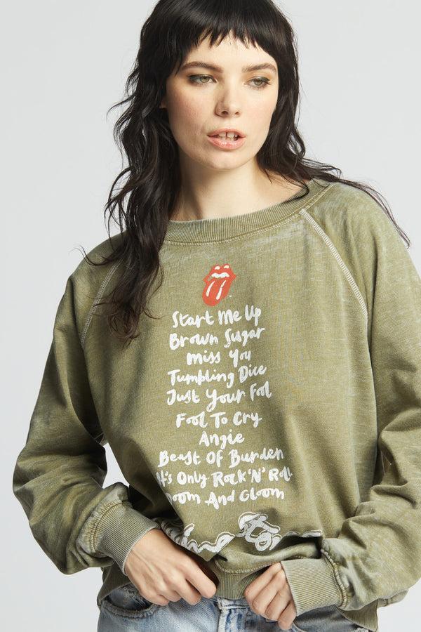 Recycled Karma The Rolling Stones Top Hits Oversized Vintage Sweatshirt