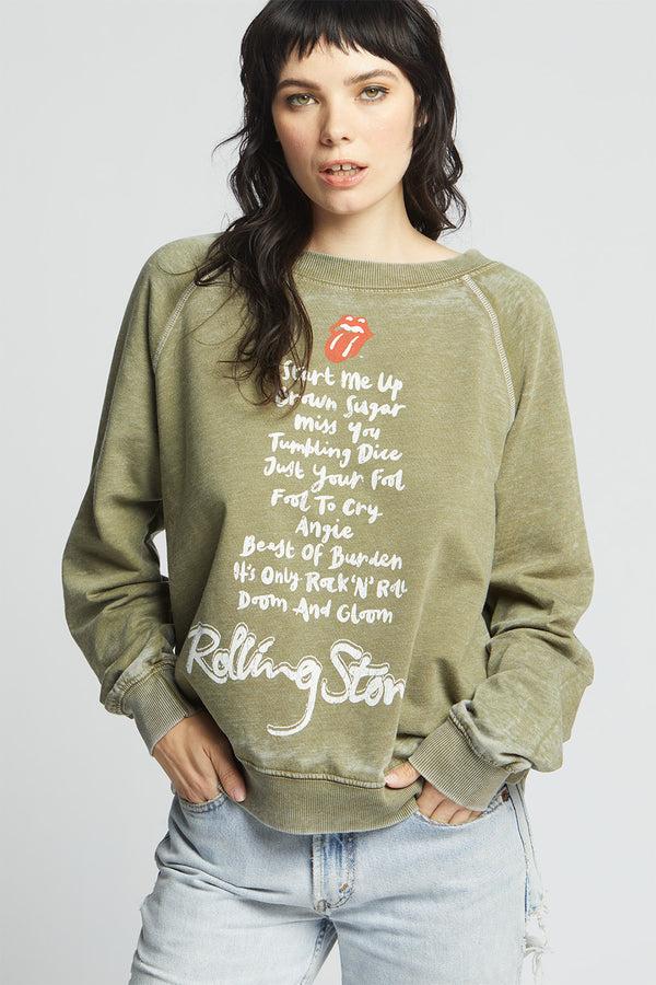 recycled karma The Rolling Stones Top Hits Oversized Vintage Sweatshirt