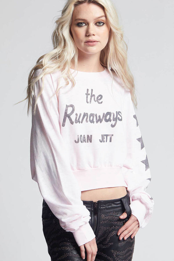 Recycled Karma The Runaways Joan Jett Cropped Sweatshirt