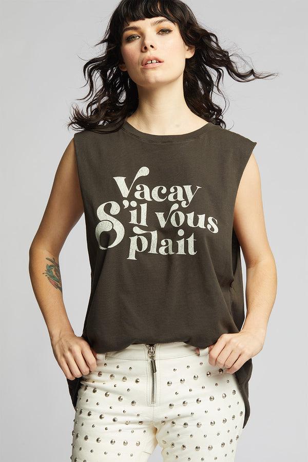 recycled karma Vacay S'il Vous Plaît Unisex Muscle Tank Top