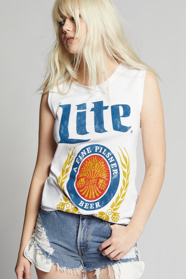 Recycled Karma Vintage-Inspired Miller Lite Muscle Tank