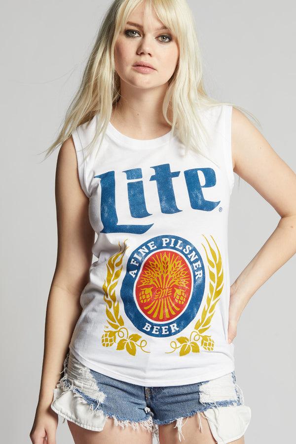 recycled karma Vintage-Inspired Miller Lite Muscle Tank