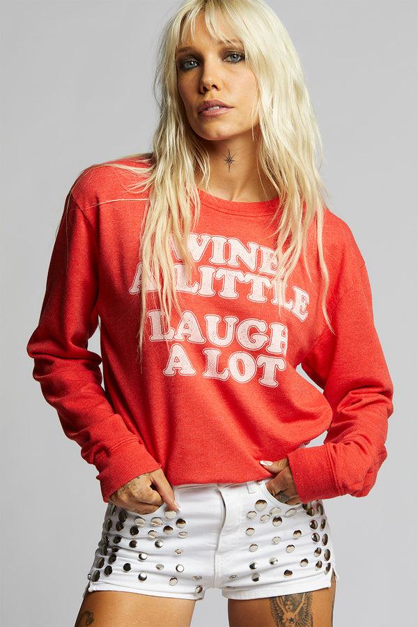 Recycled Karma Wine A Little Laugh A Lot Fitted Sweatshirt