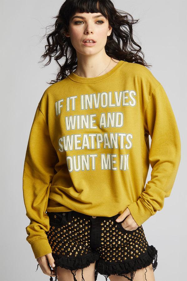 Recycled Karma Wine And Sweatpants Fitted Statement Sweatshirt