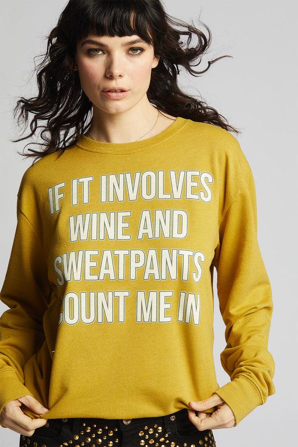 Recycled Karma Wine And Sweatpants Fitted Statement Sweatshirt