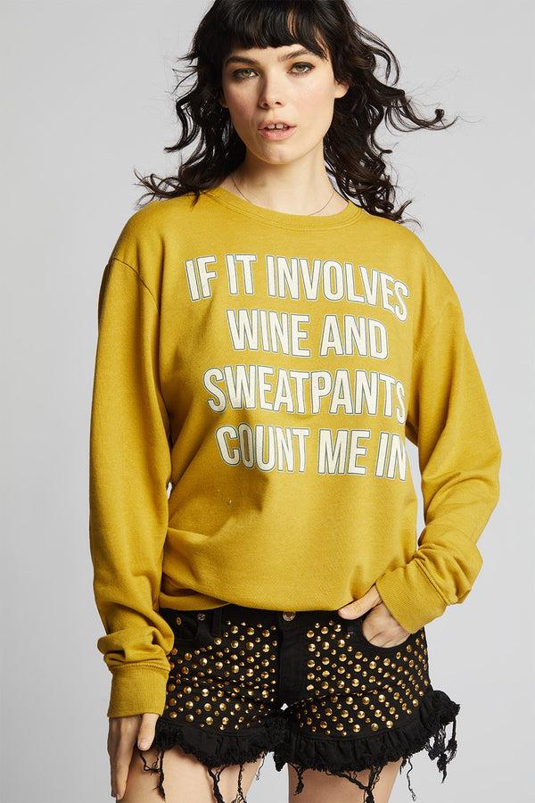 recycled karma Wine And Sweatpants Fitted Statement Sweatshirt