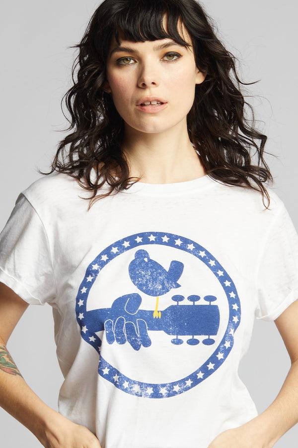 Recycled Karma Woodstock 3 Days Of Peace White Vintage Tee