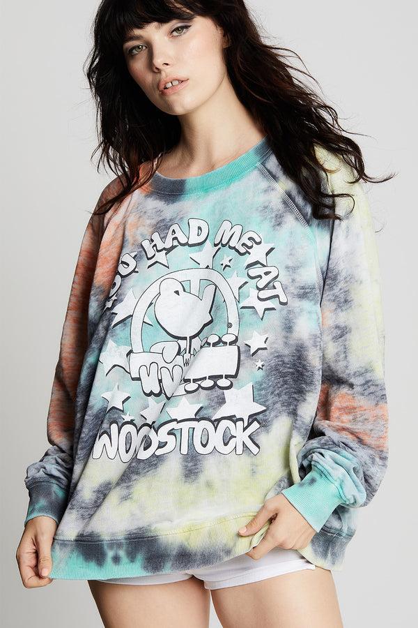 Recycled Karma Woodstock Oversized Fall Tie Dye Sweatshirt