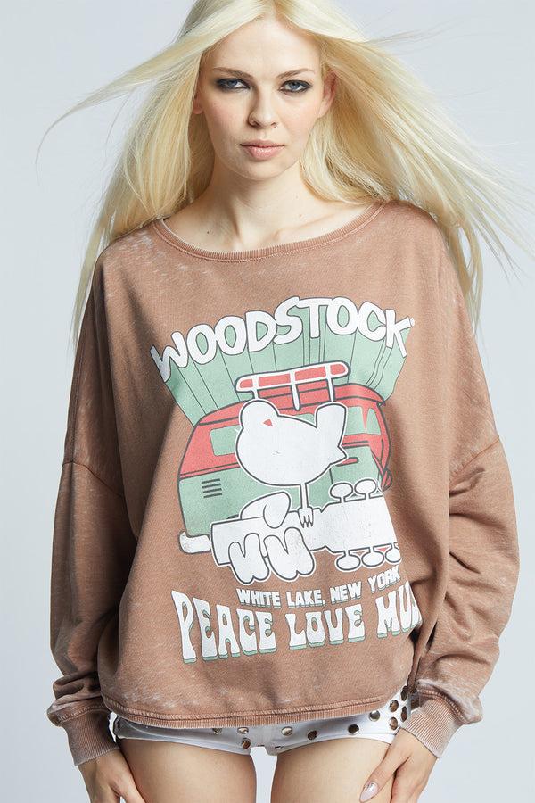 recycled karma Woodstock Peace Love Music One Size Sweatshirt