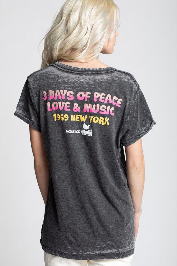 recycled Karma Woodstock Sun & Peace Sign Vintage Graphic Tee