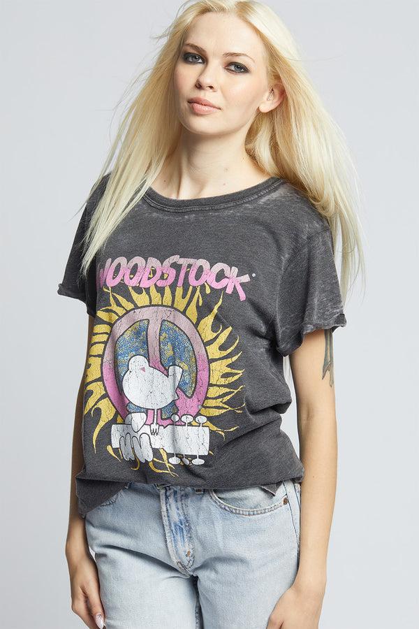 recycled Karma Woodstock Sun & Peace Sign Vintage Graphic Tee